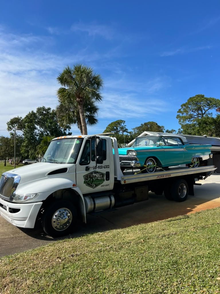 J&V flatbed towing job